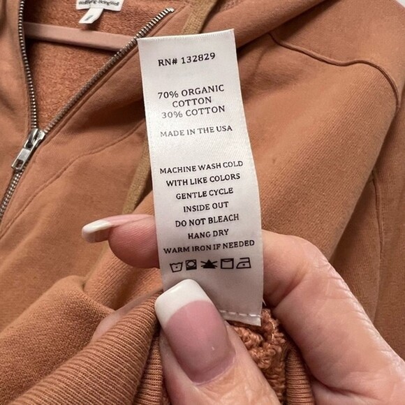 NWT well being being well small avalon half zip hoodie organic cotton small - Picture 12 of 12